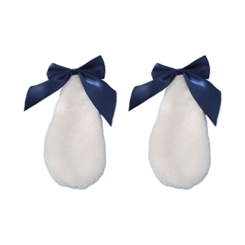 Haarklammer Kawaii Frauen Mädchen Haarspange Niedlichen Kaninchen Bunny Plüsch Lop Ohren Haarnadel Candy Farbe Ribbon Bowknot Lolita Cosplay Haarschmuck Haarklammer Groß(6) von GFYHTN