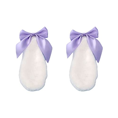 Haarklammer Kawaii Frauen Mädchen Haarspange Niedlichen Kaninchen Bunny Plüsch Lop Ohren Haarnadel Candy Farbe Ribbon Bowknot Lolita Cosplay Haarschmuck Haarklammer Groß(7) von GFYHTN