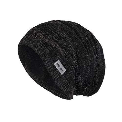 GG ST Wintermütze Herren Long Slouch Dicke Hut Strickmütze Beanie Mit Warmem Fleece Innenfutter Cap von GG ST