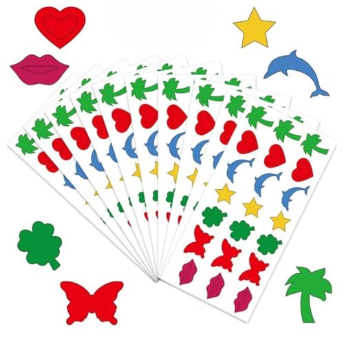 GGAUBAIFI 210pcs Multi-Stil-Bräunungs-Sonnenbaden-Aufkleber, selbstklebender Sonnenaufkleber für das Bräunen gemischte Muster, Herz, Schmetterling, Delfine, wasserdicht von GGAUBAIFI