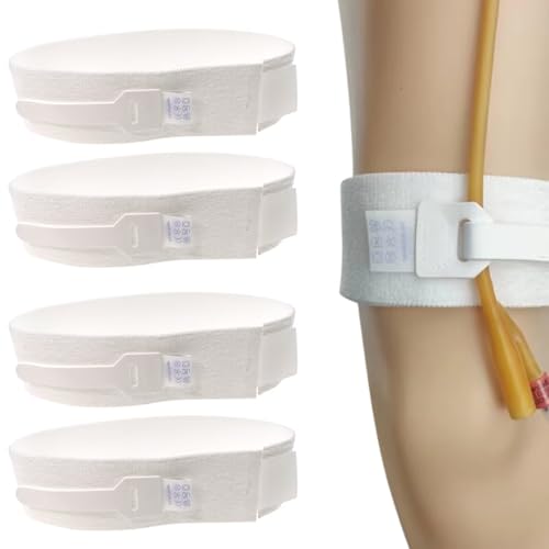GGAUBAIFI 4 Pcs Catheter Holder Urine Drainage Bag Leg Band Band Straps Anti Slip Urinary Catheter Bag Leg Holder Elastic Foley Stabilization Device for Men Women, White 2 X 23.6 Inch von GGAUBAIFI