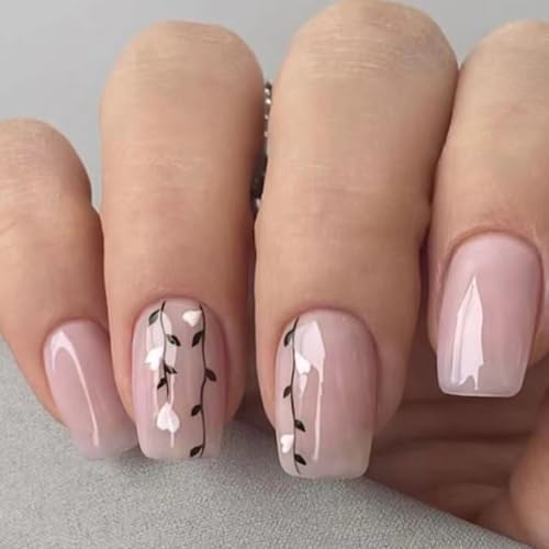 GGAUBAIFI French Press on Nails Short Square, wiederverwendbare künstliche Nägel mit Blumendesign, falsche Nagelspitzen zum Aufkleben auf die Nägel, künstlicher Nagelfinger für Frauen, 24 Stück GGAUBAIFI French Press on Nails Short Square, wiederverwendbare künstliche Nägel mit Blumendesign, falsche Nagelspitzen zum Aufkleben auf die Nägel, künstlicher Nagelfinger für Frauen, 24 Stück von GGAUBAIFI