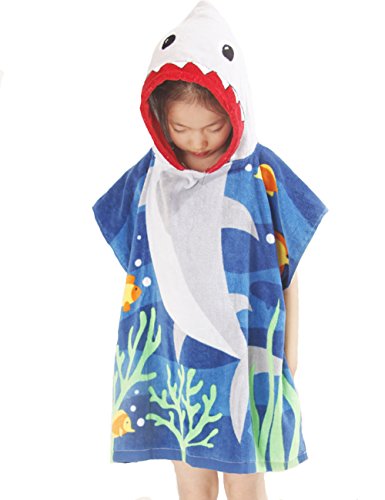 GGBaby Baby Badeponcho mit Kapuze 100% Flauschige Baumwolle/ 60 * 70cm/ Bademantel Badetuch Kinder Kapuzenbadetuch von GGBaby