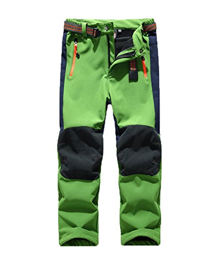 GGBaby Kinder Softshellhose Gefütterte Outdoorhose Hose Wasserabweisend Winddicht Atmungsaktiv Warm Grün XXL von GGBaby