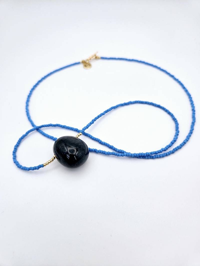 Blue Dream - Handgemachte Kette Mit Toho-Perlen & Dumortierit Eleganter Schmuck Vergoldetem Verschluss Geschenkidee Für Frauen von GGCbySL