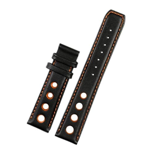 GGFFJ 220 mm Lederarmband mit Butterfly-Verschluss(Black Orange) von GGFFJ