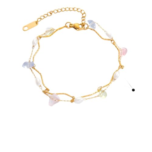 Edelstein Armband Damen, Verstellbarer Karabinerverschluss, Doppellagiges Armband Aus Natürlichem Edelstein Und Kristall Mit Unregelmäßigem Kies, Für Damen, Passender High-End-Schmuck, Klarer Edelstein Armband Damen, Verstellbarer Karabinerverschluss, Doppellagiges Armband Aus Natürlichem Edelstein Und Kristall Mit Unregelmäßigem Kies, Für Damen, Passender High-End-Schmuck, Klarer von GGGOAJVB