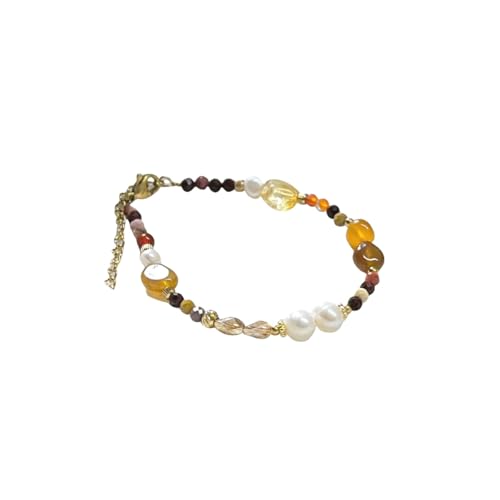 GGGOAJVB Armband Herren Perlen, Handgefertigtes Verstellbares Armband Mit Karabinerverschluss Aus Naturstein, Süßwasserperlen Und Kristallen, Für Damen, All-Match-High-End-Schmuck, Stil A GGGOAJVB Armband Herren Perlen, Handgefertigtes Verstellbares Armband Mit Karabinerverschluss Aus Naturstein, Süßwasserperlen Und Kristallen, Für Damen, All-Match-High-End-Schmuck, Stil A von GGGOAJVB