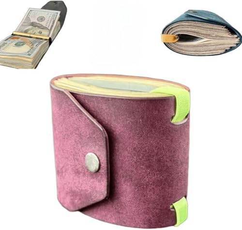 GGGOAJVB Geldtasche – Schlanke Ledergeldbörse mit Schnellzugriff Geldscheinfach – Reise-Gürtelclip und Anti-Diebstahl-Design, rose von GGGOAJVB