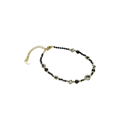 GGGOAJVB Naturstein Armband Damen, Handgefertigtes Verstellbares Armband Mit Karabinerverschluss Aus Naturstein, Süßwasserperlen Und Kristallen, Für Damen, All-Match-High-End-Schmuck, Stil O von GGGOAJVB