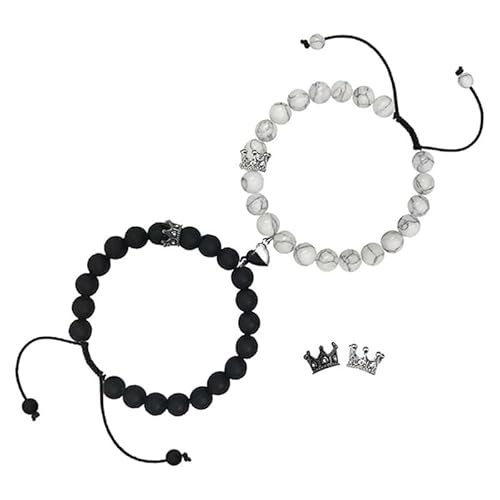 GGGOAJVB Naturstein Armband Damen, Mode 2-Teiliges Set Natürliche Edelstein Liebe Anhänger Armband, Energie Schmuck Für Paar Stil H GGGOAJVB Naturstein Armband Damen, Mode 2-Teiliges Set Natürliche Edelstein Liebe Anhänger Armband, Energie Schmuck Für Paar Stil H von GGGOAJVB