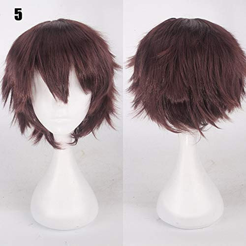 20 Farben 30cm kurze Universalperücken Schwarz Weiß Rosa Orange Lila Hitzebeständige Faserhaar Party Kostüm Cosplay Perücke + Haarnetz K049-5 von GGJKB
