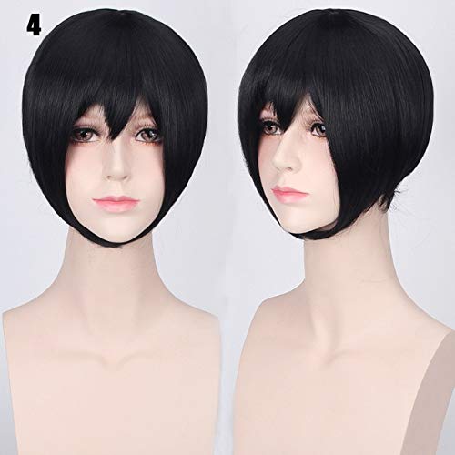 24 Farben 30cm Bobo Kurzes Haar Rot Silber Grau Hell Gold Gelb Grün Rosa Lila Orange Weiß Universal Cosplay Perücke Pony K047-4 von GGJKB