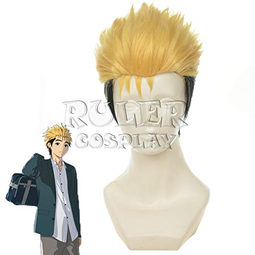 Ajin Crawl Cosplay Perücke Gelb Schwarz Kurz Hitzebeständig Faserhaar Peruca Anime Kostüm Perücken KUZZ0159 von GGJKB