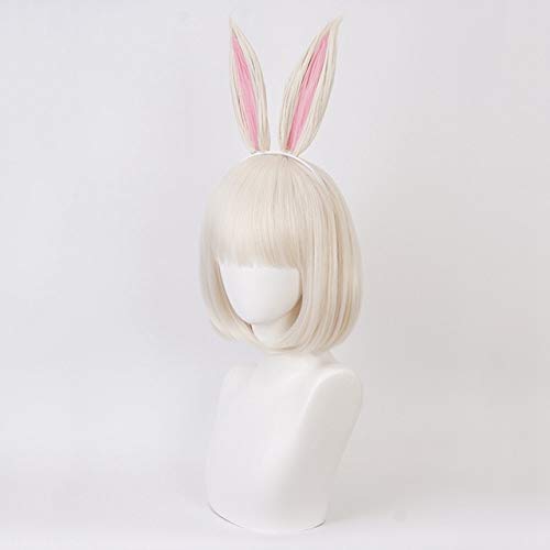 Anime Beastars Haru Perücke Kaninchen Cosplay Kostüm Synthetisches Haar Halloween Karneval Perücken mit Ohren KUQX3036 Beige von GGJKB