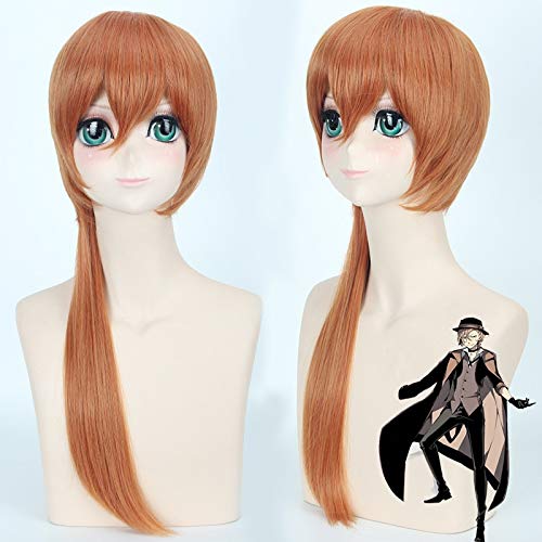 Anime Bungo Streunende Hunde Chuya Nakahara Chuuya Cosplay Perücken Hitzebeständiges Kunsthaar Halloween Party Kostüm Perücke von GGJKB