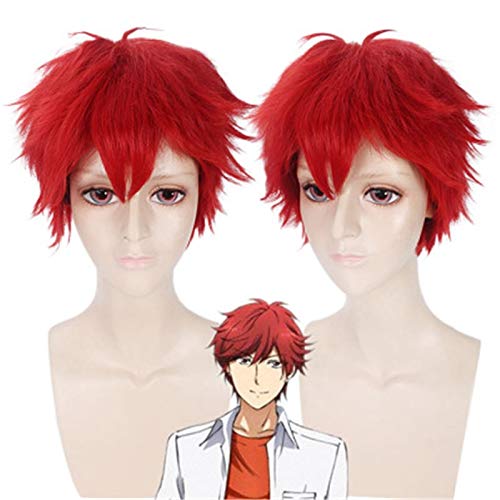 Anime Gekkan Shoujo Nozaki-Kun Cosplay Perücke Rot Kurz Flauschig Synthetisches Haar Mikoshiba Mikoto Halloween Kostüm Perücken Für Männer von GGJKB