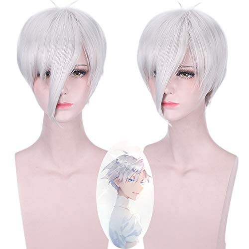 Anime Houseki No Kuni Antarktis Cosplay Perücke Silber Weiß Kurzes Haar Erwachsene Kostüm Perücken + Antarktis Land der Glänzenden von GGJKB