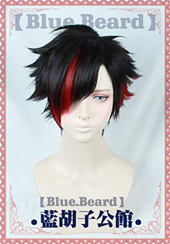 Anime Nagumo Tetora Cosplay Perücke Kurz Schwarz Gemischt Rot Synthetisches Haar Halloween Party Kostüm Perücken + Perücke Cap KUMZ3116 von GGJKB