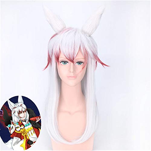 Anime Onmyouji Fox Cosplay Perücke Langes synthetisches Haar mit Ohren Halloween Party Kostüm Perücke + Perücke Cap von GGJKB