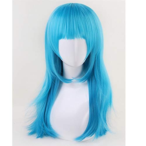 Aotu World Sky Blue Lange Cosplay Perücke Mit Knallen.Anlijie/Zitrone Glatt Synthetisches Haar Halloween Kostüm Party Perücken Für Frauen KUMZ3713 A. von GGJKB