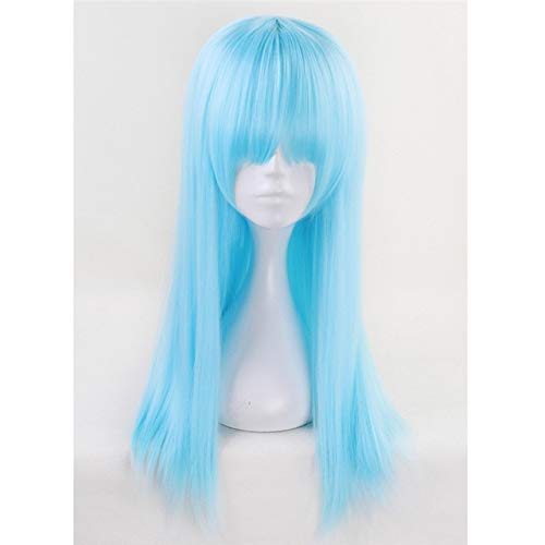 Aotu World Sky Blue Lange Cosplay Perücke Mit Knallen.Anlijie/Zitrone Glatt Synthetisches Haar Halloween Kostüm Party Perücken Für Frauen KUMZ3713 B. von GGJKB