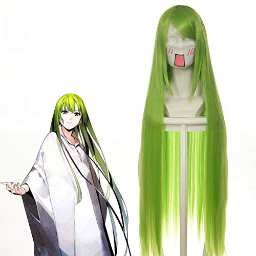 Code Geass Cc Cc Kaiserin Cosplay Perücke 100cm 39"Grün Lang Straighteat-beständig Faser Haar Peruca Anime Kostüm Perücken KUZZ31791 von GGJKB