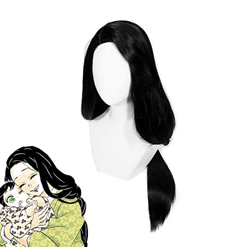 Dämonentöter Kimetsu No Yaiba Shinobu Hashibira Kotoha Cosplay Perücke Lange gerade Frauen Synthetisches Haar Perücke Pelucas Schwarz von GGJKB