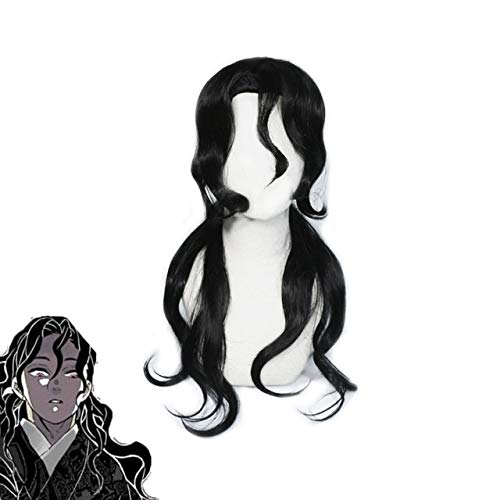 Dämonentöter Kimetsu no Yaiba Kibutsuji Muzan Perücken Cosplay Kostüm Schwarz Kurz Lockig Hitzebeständig Synthetisches Haar Perücke Kibutsuji Muzan von GGJKB