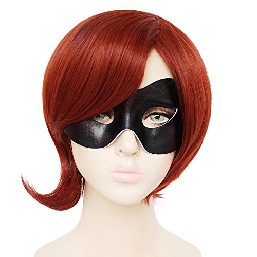 Die Unglaubliche Elastigirl Helen Parr Cosplay Perücke Kurz Bob Rot Synthetisches Haar Halloween Kostüm Party Perücken Für Frauen KUYB6608 von GGJKB