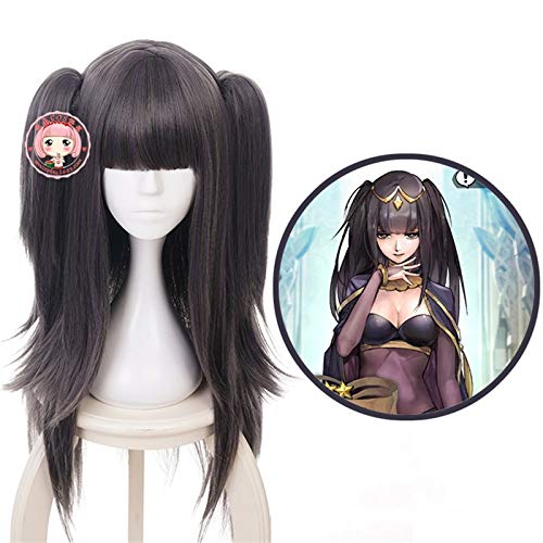 Feuer Emblem Erwachen Tharja Zwei Pferdeschwänze Cosplay Perücke Frauen Langes Kunsthaar Halloween Karneval Kostüm Perücken KUMZ3794 von GGJKB