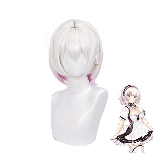 HMS Sirius Cosplay Perückenspiel Azur Lane Frauen Rosa Weiß Hitzebeständige Kunsthaarperücke HMS Sirius von GGJKB