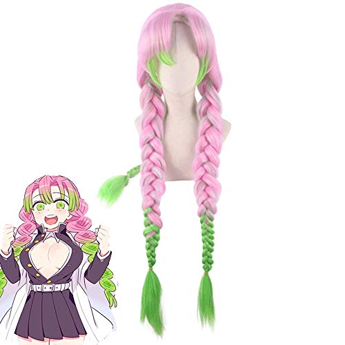 Kanroji Mitsuri Cosplay Perücke Anime Dämonentöter: Kimetsu No Yaiba Frauen Grün Rosa Buntes Haar Zöpfe Haar + Kostenlose Perücke Kappe 594 Kanroji Mitsuri Cosplay Perücke Anime Dämonentöter: Kimetsu No Yaiba Frauen Grün Rosa Buntes Haar Zöpfe Haar + Kostenlose Perücke Kappe 594 von GGJKB