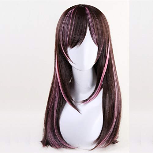 Kizuna AI Cosplay Perücke Youtuber AIChannel Gerade lange hitzebeständige synthetische Haare Anime Kostüm Perücken für Frauen + Perücke Cap KUMZ4136 von GGJKB
