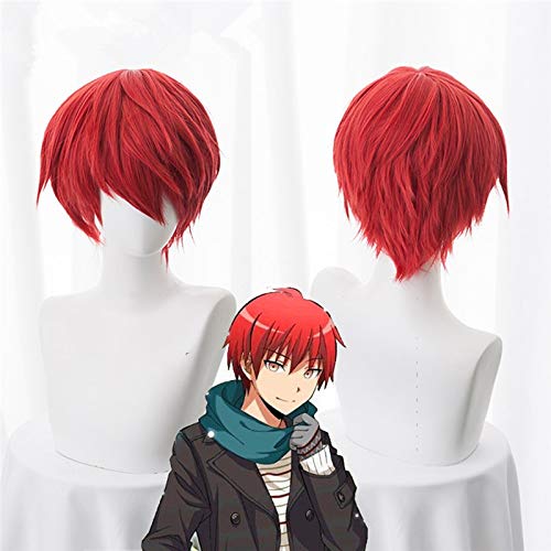 Ktip Up Attentat Klassenzimmer Karma Akabane Akashi Seijuro Sasori Perücke Kurze rote Hitzebeständigkeit Faser Cosplay Kostüm Perücken KUGBS028A von GGJKB