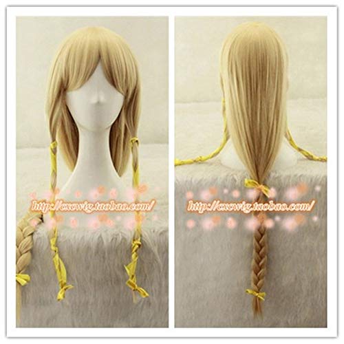 Legende von Zelda Twilight Princess Cosplay Perücke Brown Golden Braids 2 Styling Haarteil Anime Kostüm Rollenspiel Perücke Pelucas + Perücke C Golden von GGJKB