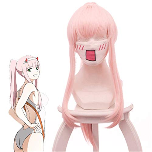 Liebling in der Franxx Code 02 Cosplay Perücke Schwimmen Frisur Pink Zwei Pferdeschwanz lange synthetische Haare Rollenspiel Bademode Requisiten Perücken von GGJKB