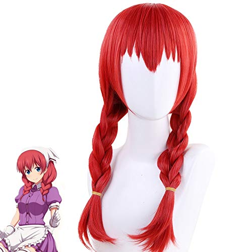 Mischung S Esu Miu Amano Cosplay Perücke Rot Doppel Pferdeschwanz Zöpfe Synthetisches Haar Peruca Anime Kostüm Rollenspiel Perücken + Perücke Cap KUMZ4276 von GGJKB