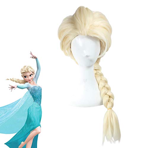 Princess Frozen Snow Queen Elsa Weaving Braid Light Blonde Cosplay Wig Anime Costume Wigs+ Wig Cap ZL004 von GGJKB