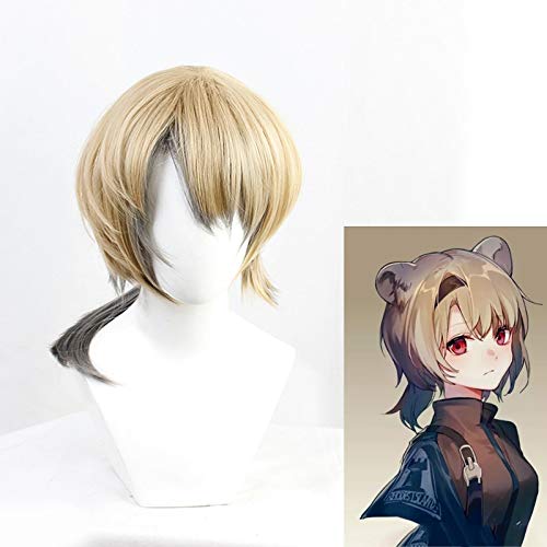 Spiel Arknights Absinth Cosplay Perücke Gradient Gradient Hitzebeständige Faserhaarperücken + Kostenlose Perückenkappe + Ohrenperücken und Ohren von GGJKB