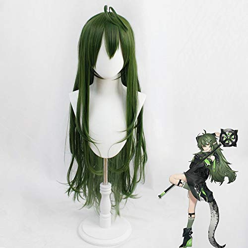 Spiel Arknights Perücken Gavial Cosplay Perücke 100cm lang Grün Gradient Hitzebeständige Faserhaar Pelucas von GGJKB