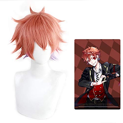 Twisted-Wonderland Ace Trappola Orange Lila Kurzes Kunsthaar Karneval Halloween Cosplay Perücke + Kostenlose Perückenkappe von GGJKB