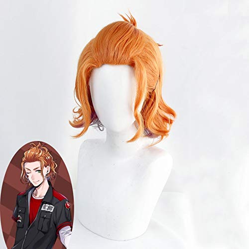 Twisted-Wonderland Cater Diamond Cosplay Perücken Orange Kurze hitzebeständige synthetische Haarperücke für Karneval Halloween Party von GGJKB