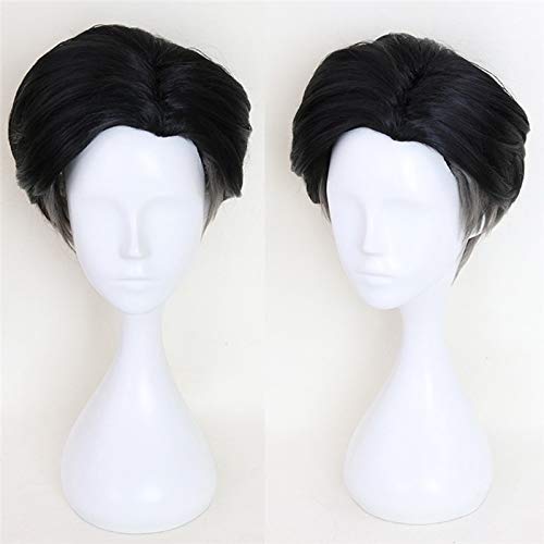 Yuri auf Eis Otabek ALTIN ​​aota Schwarz Grau Ombre Kurze Cosplay Perücke Männer Hitzebeständig Synthetisches Haar Kostüm Party Perücken LUMZ1273 von GGJKB