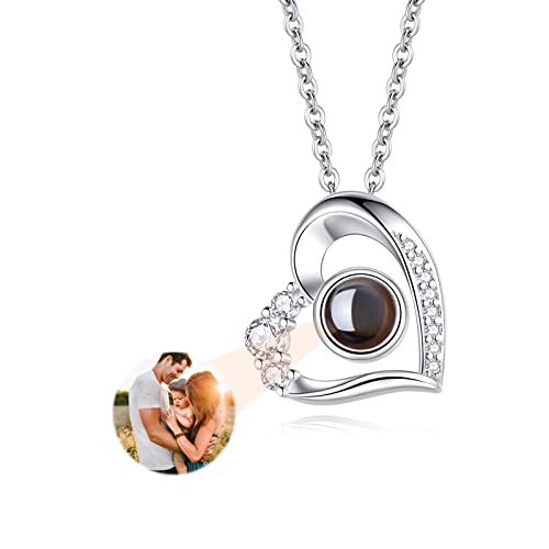 GGKAFACOI Halskette mit Bild im Inneren, Foto-Halskette mit individuellem Bild, Erinnerungshalskette mit Bild für Muttertag, Geburtstag, Jubiläum, Gedenkgeschenke (Stli1-1) von GGKAFACOI