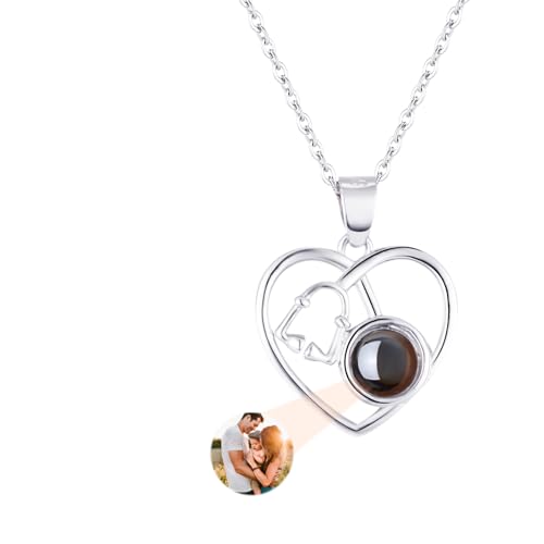 GGKAFACOI Halskette mit Bild im Inneren, Foto-Halskette mit individuellem Bild, Erinnerungshalskette mit Bild für Muttertag, Geburtstag, Jubiläum, Gedenkgeschenke (Stli1-12) von GGKAFACOI
