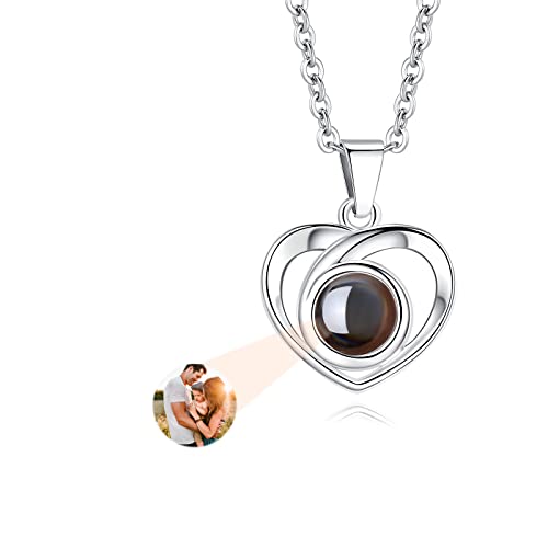 GGKAFACOI Halskette mit Bild im Inneren, Foto-Halskette mit individuellem Bild, Erinnerungshalskette mit Bild für Muttertag, Geburtstag, Jubiläum, Gedenkgeschenke (Stli1-3) von GGKAFACOI