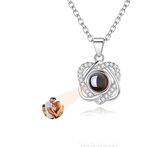 GGKAFACOI Halskette mit Bild im Inneren, Foto-Halskette mit individuellem Bild, Erinnerungshalskette mit Bild für Muttertag, Geburtstag, Jubiläum, Gedenkgeschenke (Stli1-4) von GGKAFACOI