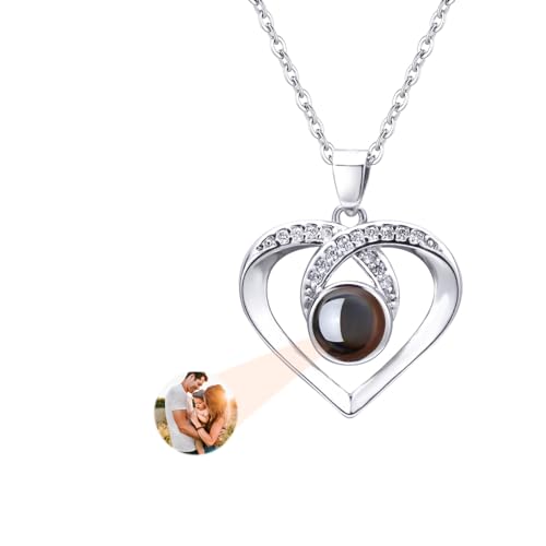 GGKAFACOI Halskette mit Bild im Inneren, Foto-Halskette mit individuellem Bild, Erinnerungshalskette mit Bild für Muttertag, Geburtstag, Jubiläum, Gedenkgeschenke (Stli1-8) von GGKAFACOI