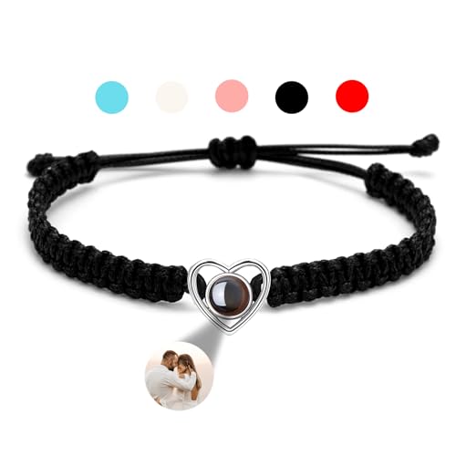 GGKAFACOI Projektion Armband Foto, Personalisiertes Mit Bild im Stein für Paare, Freund & Freundin (X1-Silber, Pro-Liebe) von GGKAFACOI